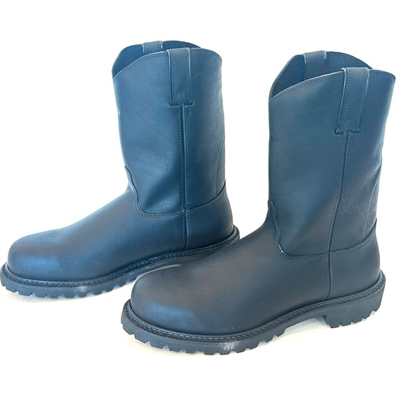 Men's Silverado Black leather work boots - Picture 4 of 10